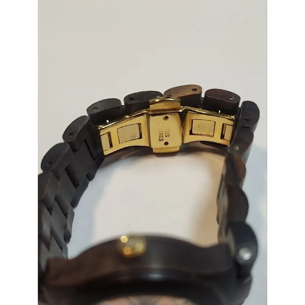 Maui Kool Hana Black Sandal Wood Orange Face Wooden Watch
